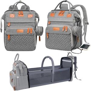 Gray Ultimate Waterproof Diaper Bag Backpack